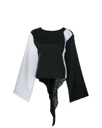 Черная блузка с длинным рукавом от MM6 MAISON MARGIELA