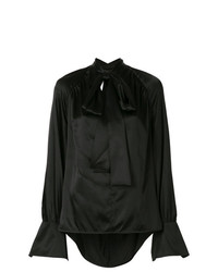 Черная блузка с длинным рукавом от Petar Petrov