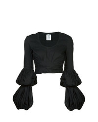 Черная блузка с длинным рукавом от Rosie Assoulin