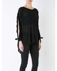 Черная блузка с длинным рукавом от Thomas Wylde