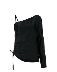 Черная блузка с длинным рукавом от T by Alexander Wang