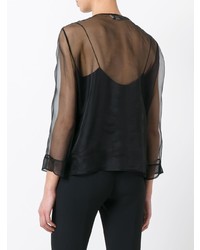 Черная блузка с длинным рукавом от Armani Collezioni