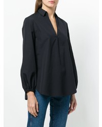 Черная блузка с длинным рукавом от Vince