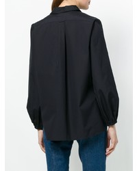 Черная блузка с длинным рукавом от Vince