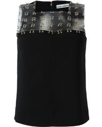 Черная блузка с люверсами от Paco Rabanne
