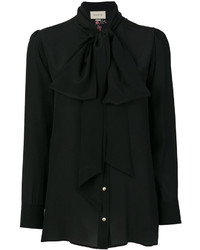 Черная блузка с принтом от Gucci