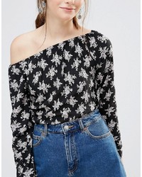 Черная блузка с принтом от Raga