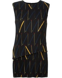 Черная блузка с принтом от Victoria Beckham