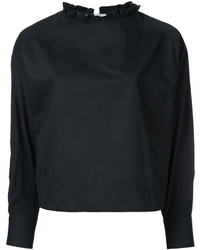 Черная блузка с рюшами от Atlantique Ascoli