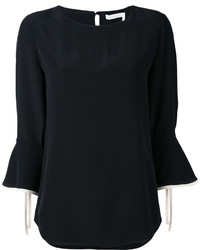 Черная блузка с рюшами от Chloé