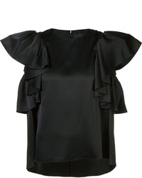 Черная блузка с рюшами от Co