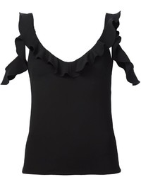 Черная блузка с рюшами от Cushnie et Ochs