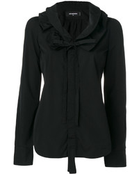 Черная блузка с рюшами от Dsquared2