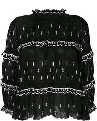 Черная блузка с рюшами от Etoile Isabel Marant