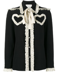 Черная блузка с рюшами от Gucci