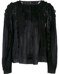 Черная блузка с рюшами от Isabel Marant
