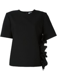 Черная блузка с рюшами от MSGM