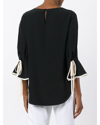 Черная блузка с рюшами от Chloé