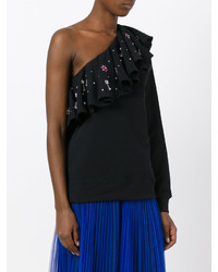 Черная блузка с рюшами от MSGM