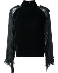 Черная блузка с рюшами от Sacai