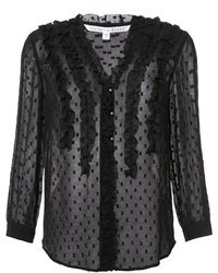 Черная блузка с рюшами от Veronica Beard