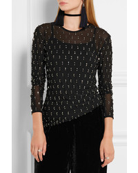 Черная блузка с украшением от Lanvin