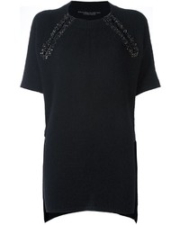 Черная блузка с украшением от Ermanno Scervino