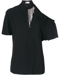 Черная блузка с украшением от Lanvin