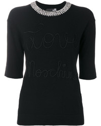 Черная блузка с украшением от Love Moschino
