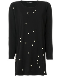 Черная блузка с украшением от Maria Calderara