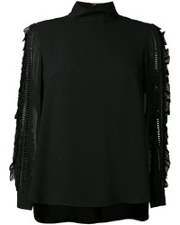 Черная блузка с украшением от Muveil