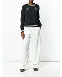 Черная блузка с украшением от No.21