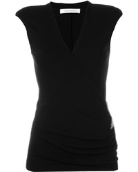 Черная блузка с украшением от PIERRE BALMAIN
