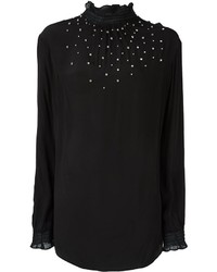 Черная блузка с украшением от Twin-Set