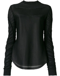 Черная блузка с украшением от Versus