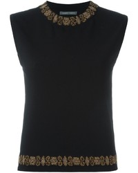 Черная блузка с цветочным принтом от Alberta Ferretti