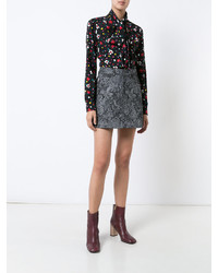 Черная блузка с цветочным принтом от Marc Jacobs