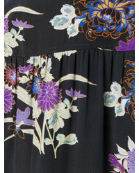 Черная блузка с цветочным принтом от Isabel Marant