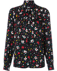 Черная блузка с цветочным принтом от Marc Jacobs
