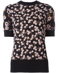 Черная блузка с цветочным принтом от Marni