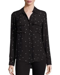Черная блузка со звездами