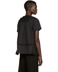 Черная блузка со складками от Sacai