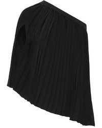 Черная блузка со складками от MM6 MAISON MARGIELA