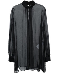 Черная блузка от Alexander McQueen
