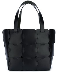 Черная большая сумка в стиле пэчворк от Paco Rabanne