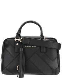Черная большая сумка в стиле пэчворк от Versace