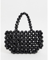 Черная большая сумка из бисера от Glamorous