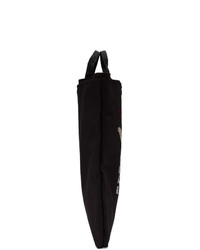 Мужская черная большая сумка из плотной ткани с вышивкой от Y-3