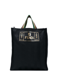 Мужская черная большая сумка из плотной ткани с принтом от Fendi