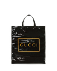 Мужская черная большая сумка из плотной ткани с принтом от Gucci